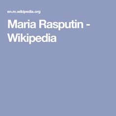Maria Rasputin