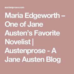 Maria Edgeworth