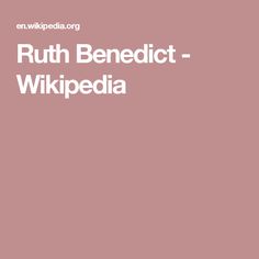 Ruth Benedict